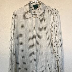 Ralph Lauren Silk Polka Dot Blouse-Vintage